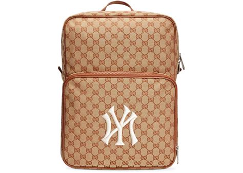 Gucci Backpack NY Yankees Medium Brick Red/Beige 